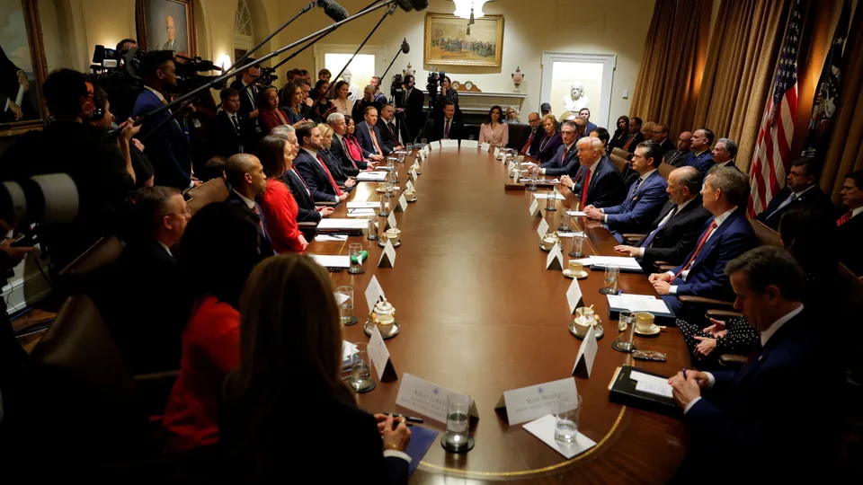 U.S. President Trump hosts his first cabinet meeting